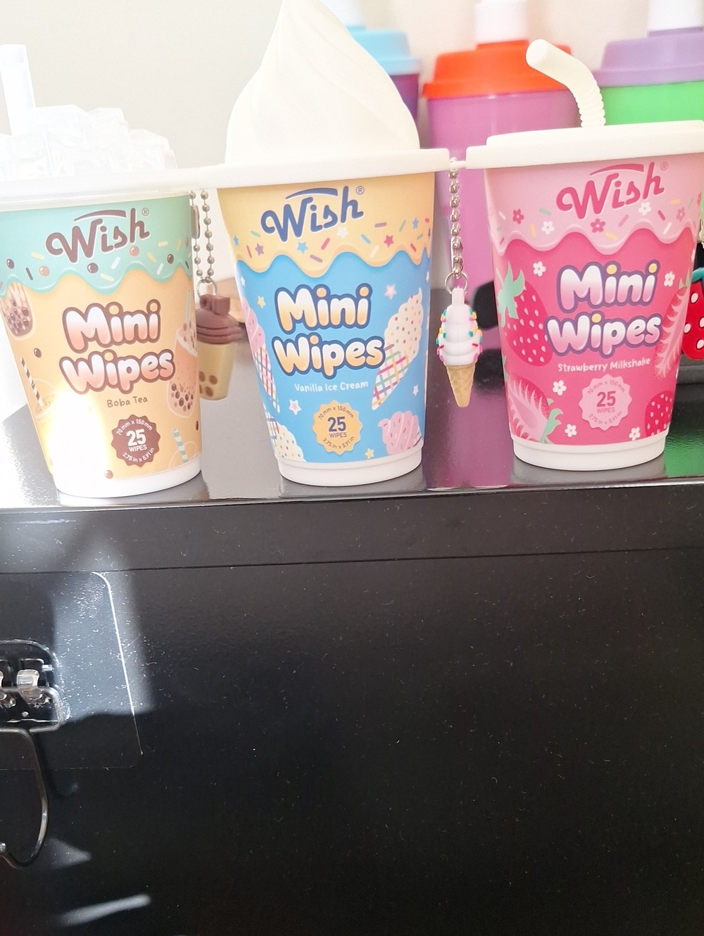 Wish Mini Wipes Trio - Blue, Pink, Cream Cups